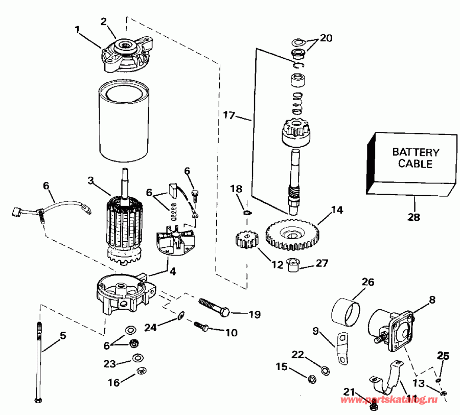 ����� Evinrude VE150EXENC 1992  - ectric ������� & Solenoid / ectric Starter & Solenoid