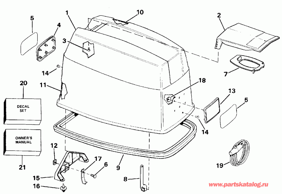 ��������� ��������� Evinrude VE150EXENC 1992  - wer Engine Cover