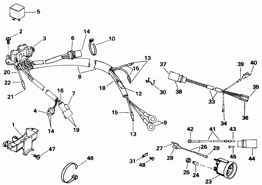 ��������� �������� ����� EVINRUDE VE150EXENC 1992  - wer Trim / tilt ���������