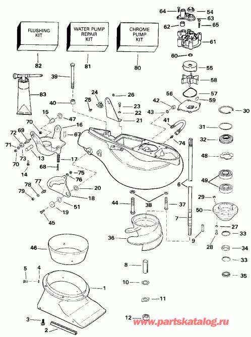 ��������� �������� ����� Evinrude VE175EXENC 1992  - t Drive Kit - t Drive Kit