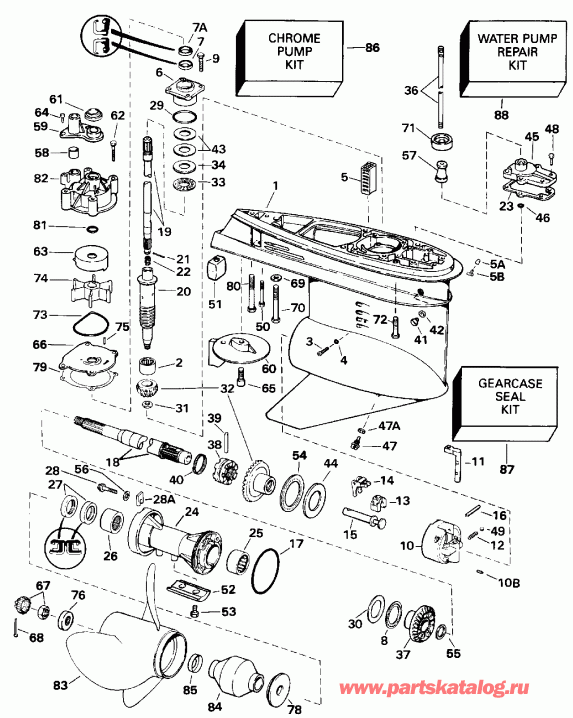 �������� ��������� ����� Evinrude VE175GLENC 1992  - �������� Rotation - Standard Rotation