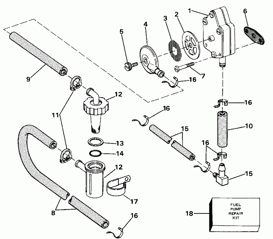 ��������� ��������� ������� VE225PXENR 1992  - Johnson - 200tx, 200cx, 225t, 225p, 225c - Johnson - 200tx, 200cx, 225t, 225p, 225c