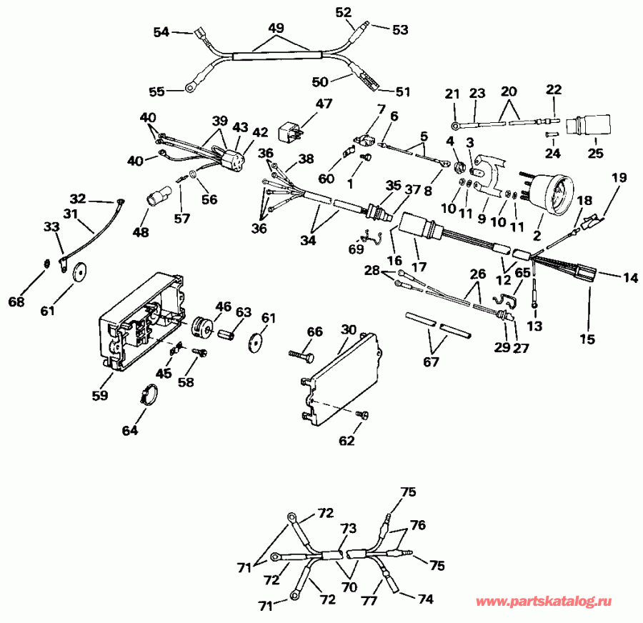 �������� ����� Evinrude VE225PXENR 1992  - wer Trim / tilt ��������� / wer Trim/tilt Electrical