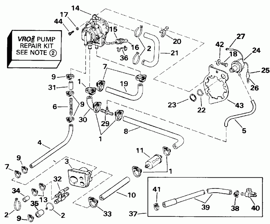�������� ����� EVINRUDE VE225PXENR 1992  - o2 Pump - o2 �����
