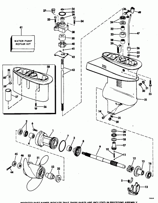 �������� ��������� ����� Evinrude VE30EENR 1992  - linder & Crankcase - linder & ������ ���������