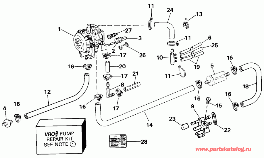 ��������� ��������� EVINRUDE VE40ELENM 1992  - o ����� - o Pump