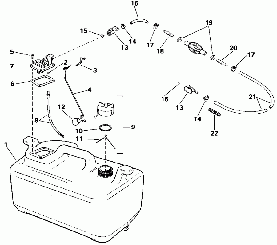 ����� EVINRUDE VE40TLENM 1992  - el Tank - el Tank