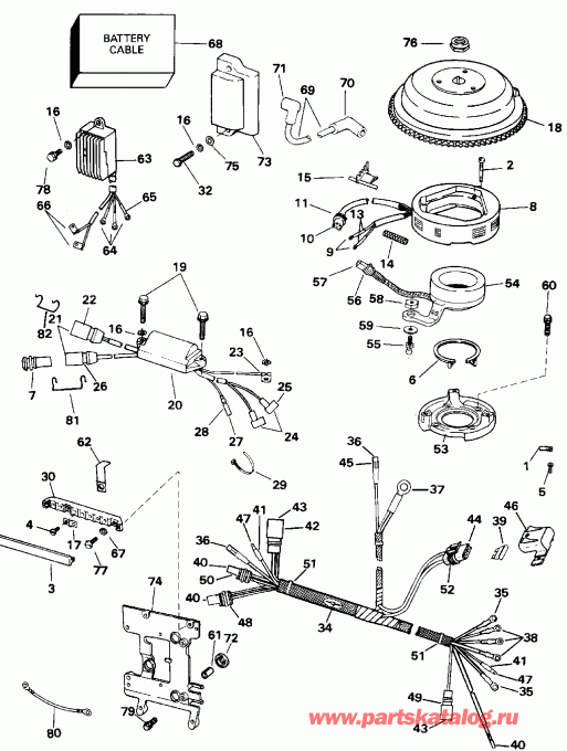 �������� ��������� ����� Evinrude VE40TLENM 1992  - lectric Start Te-ttl Models (