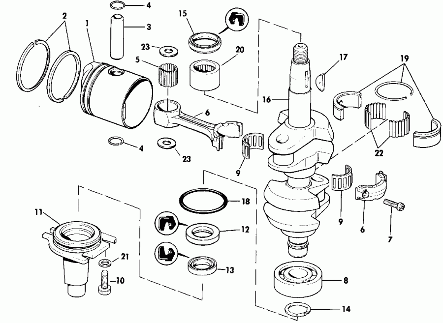 �������� ��������� ����� Evinrude VE48ESLENB 1992  - rburetor Late P����uction