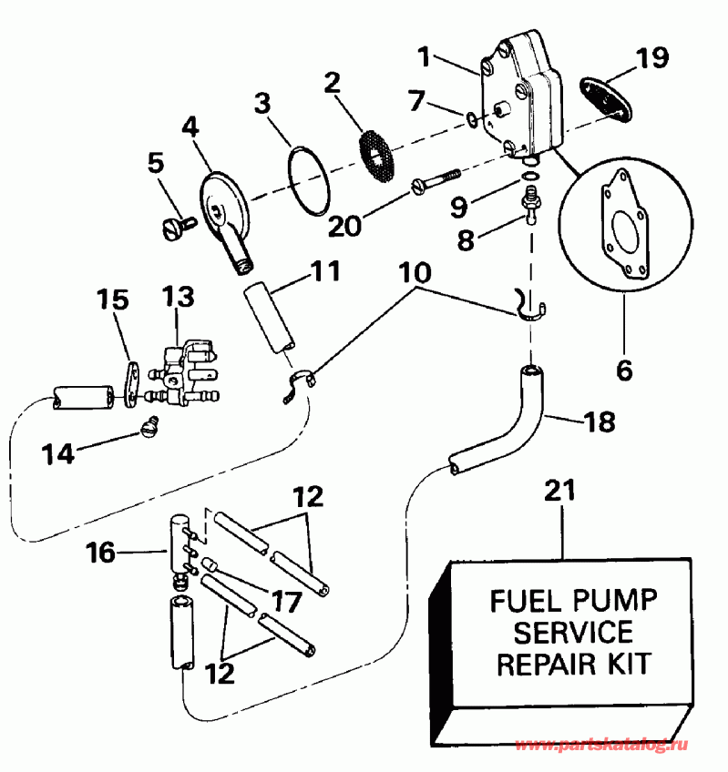 ��������� ����� Evinrude VE50BEENM 1992  - el ����� � ������ - el Pump And Filter