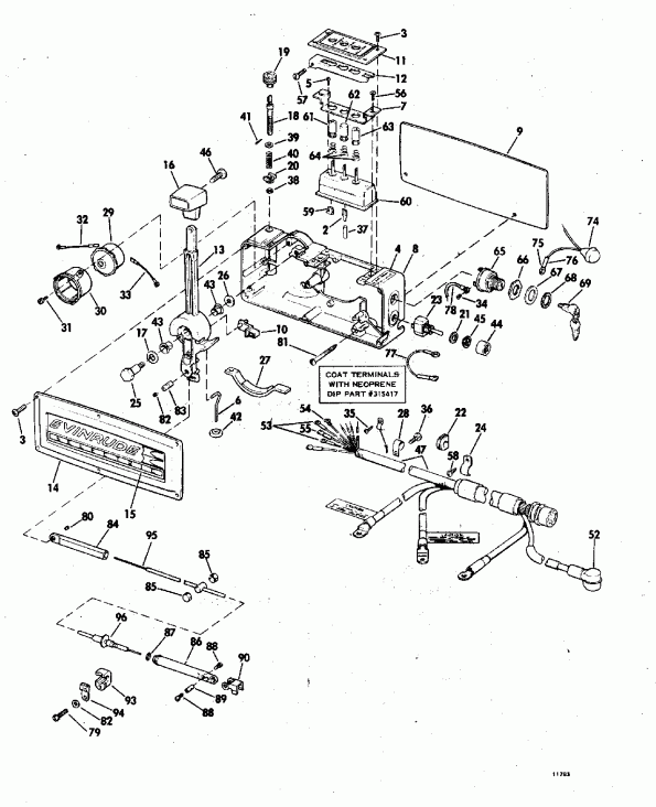 ��������� ��������� EVINRUDE VE50BEENM 1992  - lectric Start Te-ttl Models (