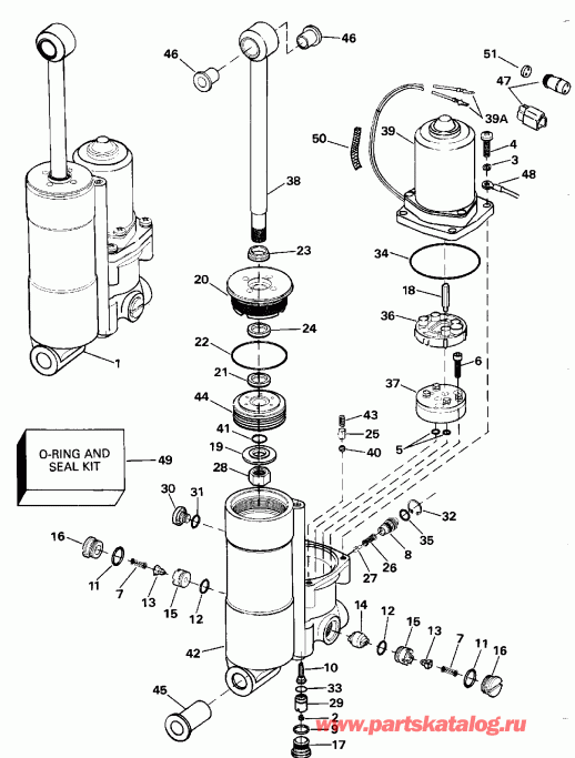  Evinrude VE50BEENM 1992  - wer Tilt & Trim - wer Tilt & Trim