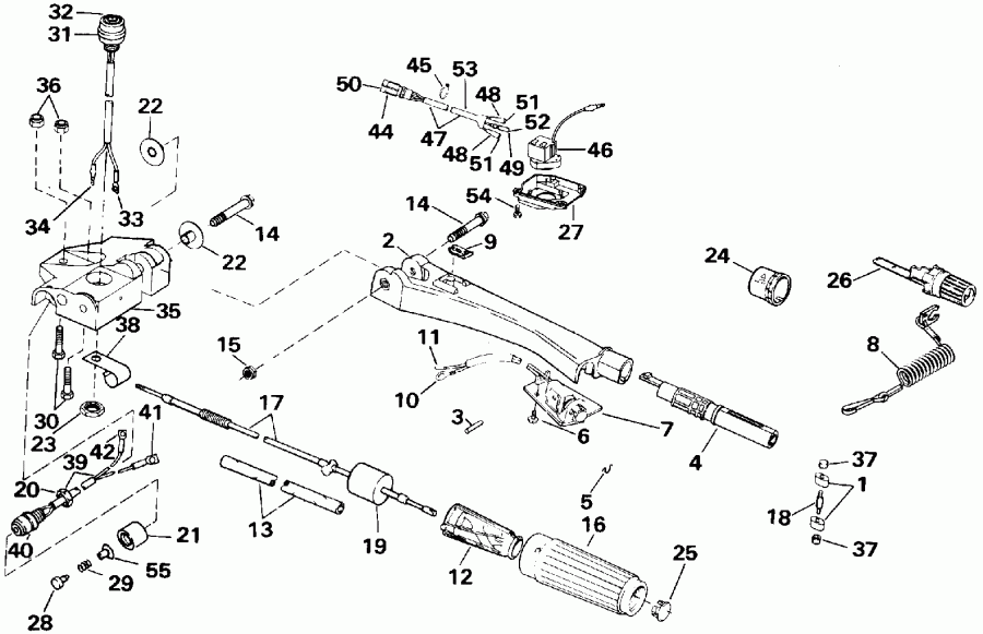��������� Evinrude VE50BELENJ 1992  - eering And Shift Handle 