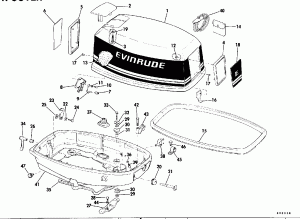 ������ ��������� (�����) - Evinrude 25-40 (Engine Cover - Evinrude 25-40)
