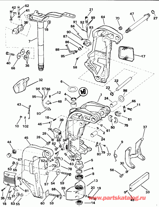  EVINRUDE VE60ELENE 1992  - Power Trim/tilt / ���������������� ��������� �������