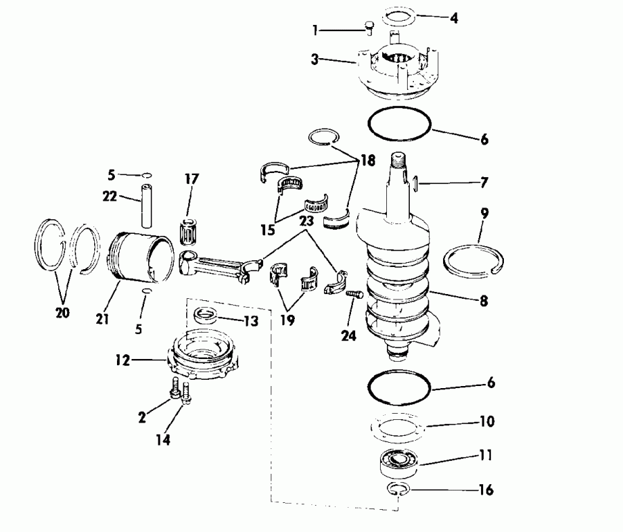 ��������� ��������� Evinrude VE70TLEND 1992  - 70 Models Only