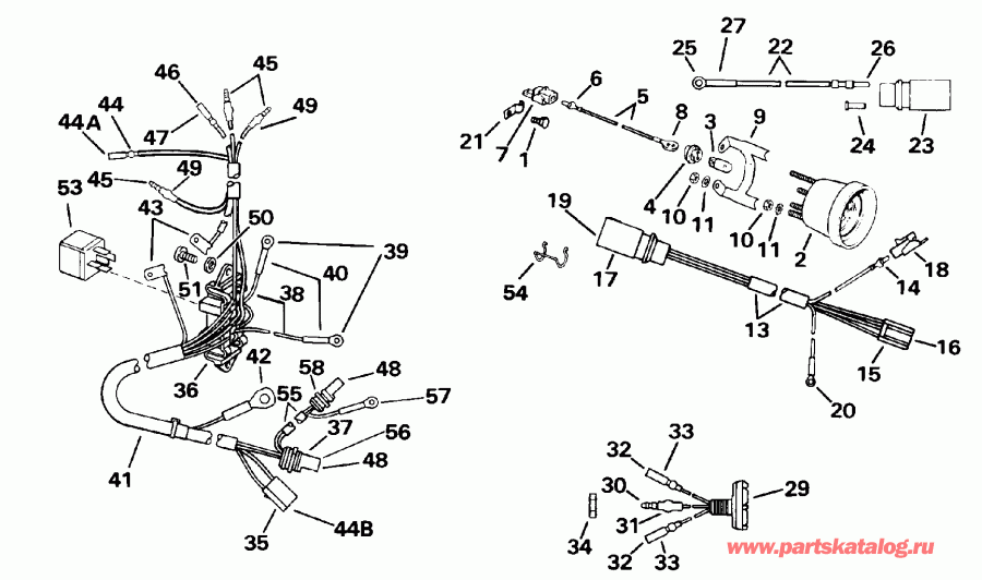 ����� EVINRUDE VE70TLEND 1992  - wer Trim/tilt Electrical