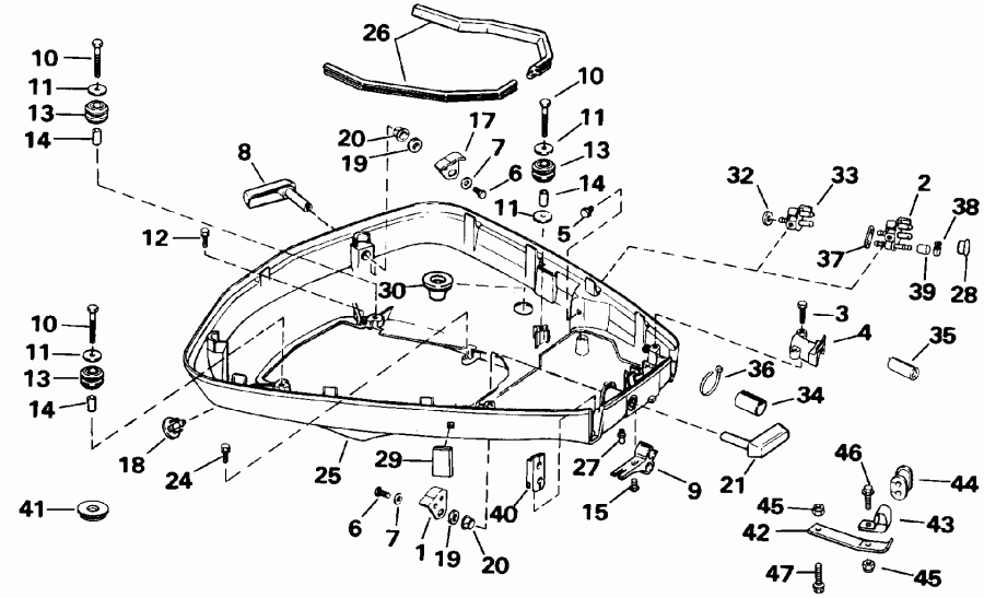 �������� ��������� ����� Evinrude VE90MLEND 1992  - wer ������ ��������� (�����) - wer Engine Cover