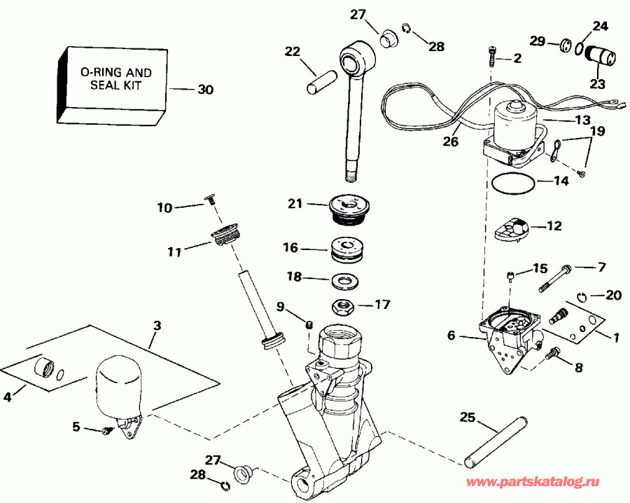 �������� ��������� ����� Evinrude VE90TLEND 1992  - wer Trim/tilt Hydraulic Assembly