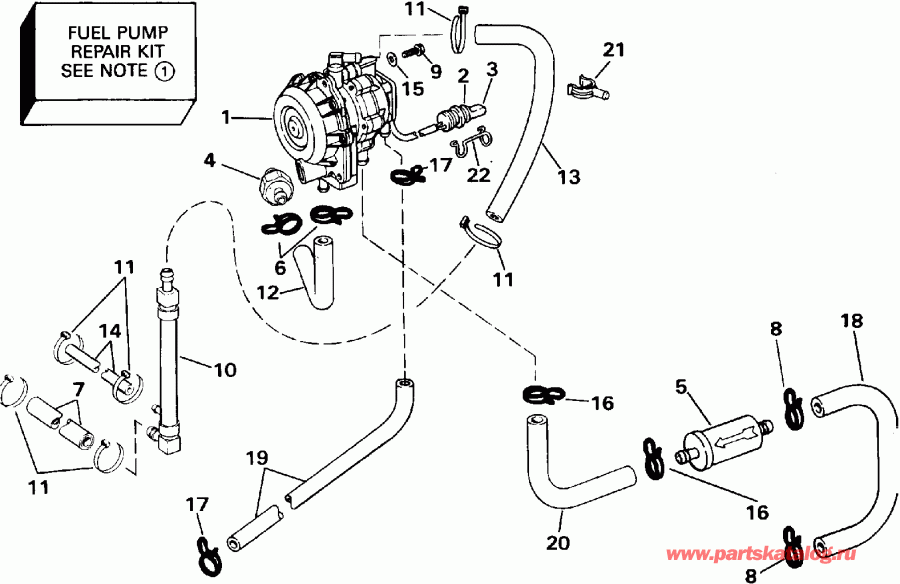 ��������� �������� ����� Evinrude E100STLETS 1993  - 90/100/115 Models - 90 / 100 / 115 Models