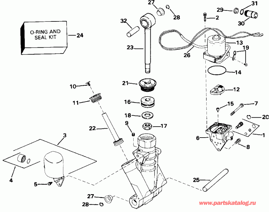 �������� ��������� ����� ������� E100STLETS 1993  - wer Trim/tilt Hydraulic Assembly - wer Trim / tilt Hydraulic Assembly