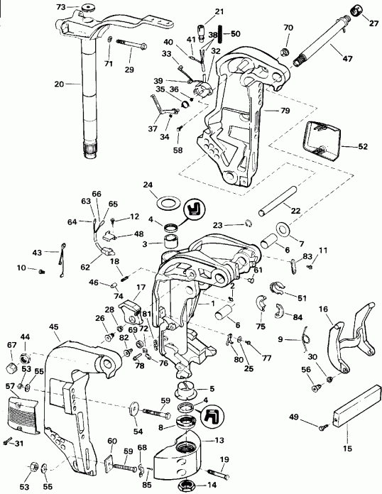 ��������� ��������� EVINRUDE E100STLETS 1993  - ���������������� ��������� ������� - Power Trim/tilt