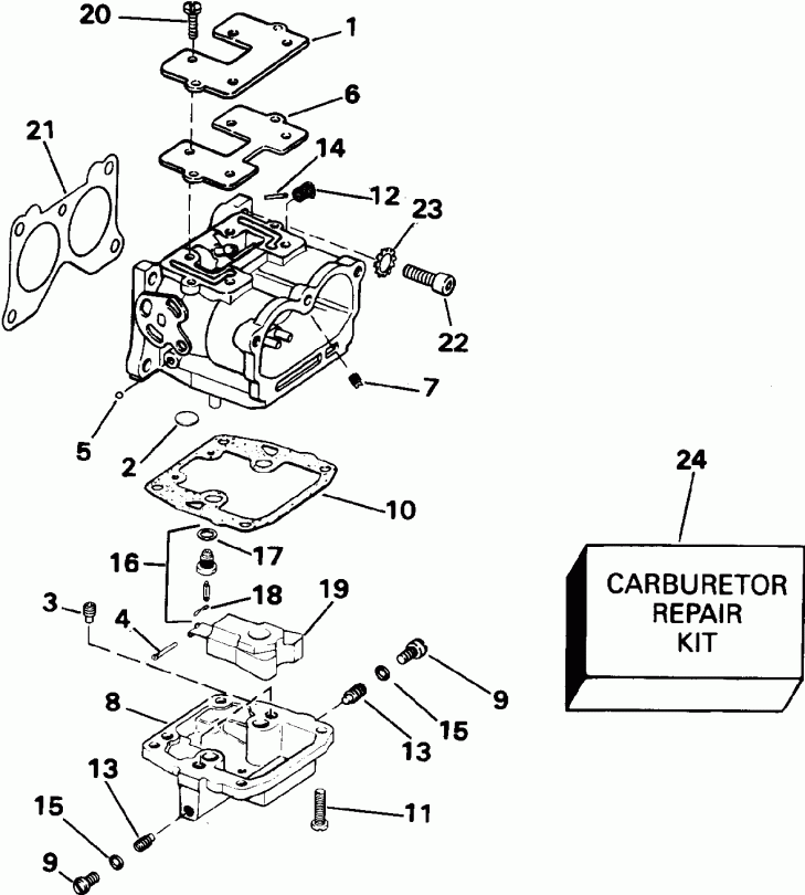  Evinrude E100WTLETD 1993  - rburetor - rburetor