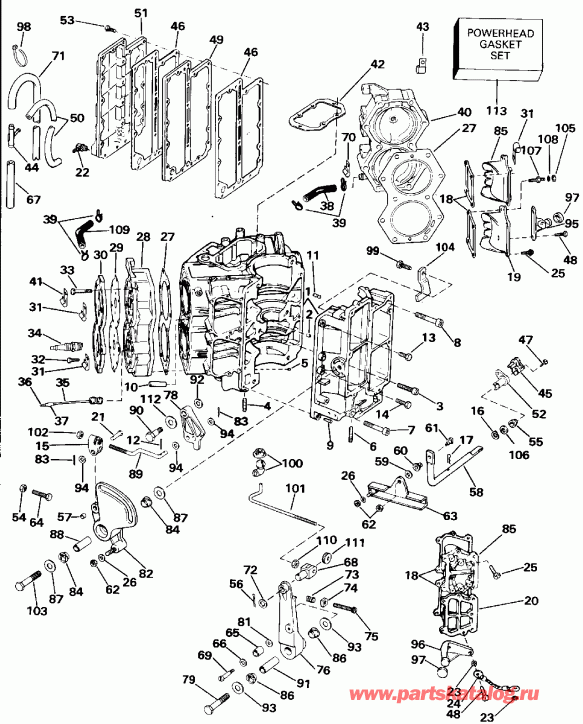 ��������� �������� ����� ������� E100WTLETD 1993  - linder & Crankcase - linder & ������ ���������