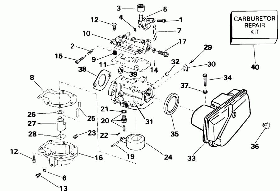 ��������� Evinrude E10ELETM 1993  - rburetor / rburetor
