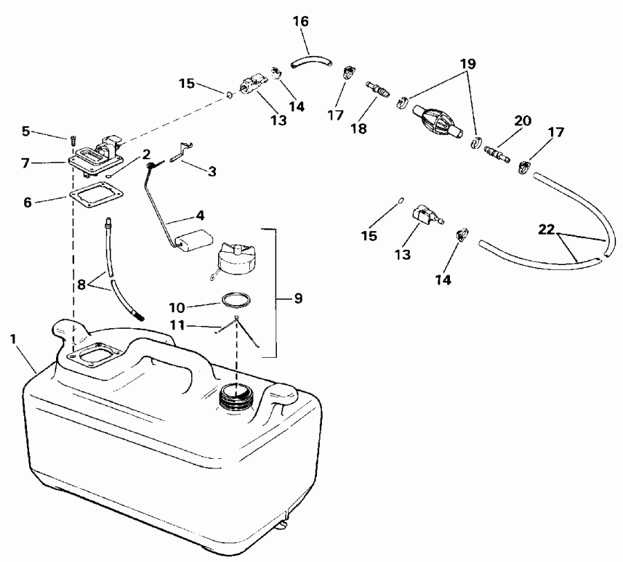 �������� ����� Evinrude E10ELETM 1993  - el Tank