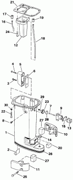 ��������� ����� Evinrude E10RLETM 1993  - haust ������