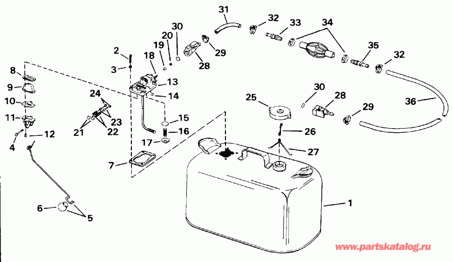 ��������� �������� ����� Evinrude E10RLETM 1993  - el Tank With Gauge