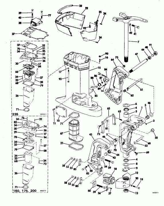�������� ����� EVINRUDE E10RLETM 1993  - dsection / dsection