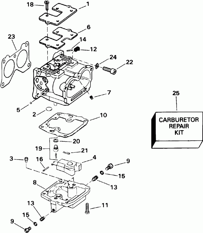 ��������� ����� Evinrude E115JLETS 1993  - rburetor - rburetor