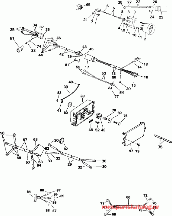 ����� EVINRUDE E115MLETS 1993  - wer Trim / tilt ��������� - wer Trim/tilt Electrical