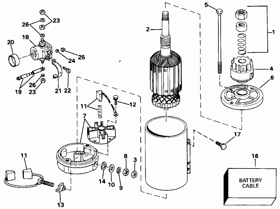 ��������� �������� ����� EVINRUDE E115TLETS 1993  - ectric ������� & Solenoid - ectric Starter & Solenoid