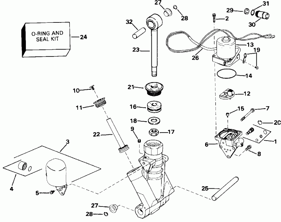 ����� EVINRUDE E115TLETS 1993  - wer Trim / tilt Hydraulic Assembly - wer Trim/tilt Hydraulic Assembly