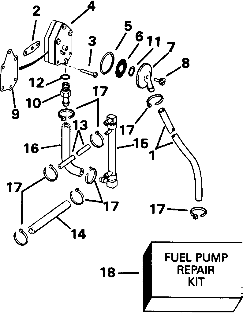 ��������� ����� Evinrude E115TXATS 1993  - 88 Models