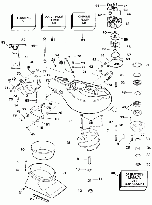 �������� ��������� ����� EVINRUDE E115TXATS 1993  - t Drive Unit