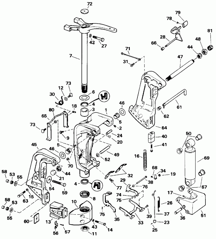  EVINRUDE E115TXATS 1993  - Manual Tilt Models