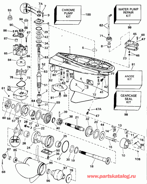 ��������� �������� ����� Evinrude E120TLETF 1993  - 140cx �������� ��������