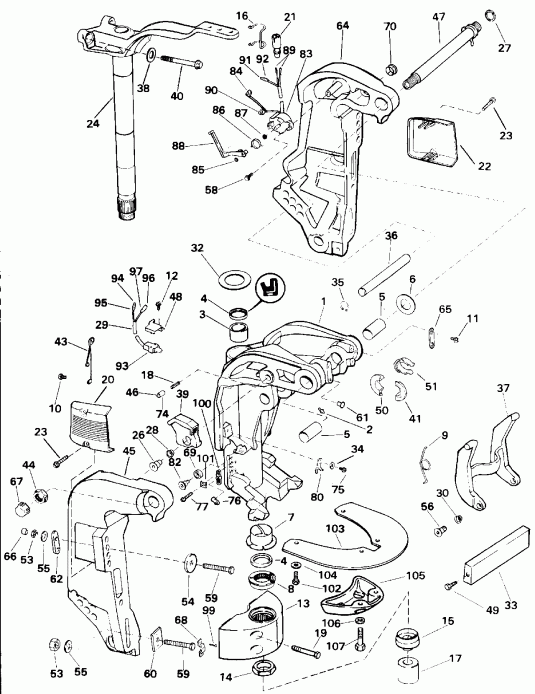 ��������� ����� Evinrude E120TXATF 1993  - dsection
