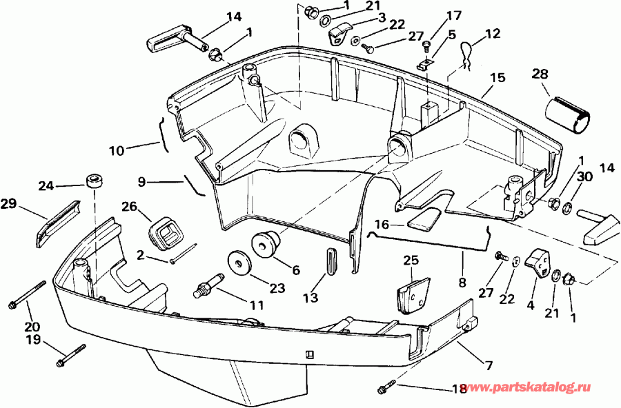  EVINRUDE E125ESXETF 1993  - wer Engine Cover - wer ������ ��������� (�����)