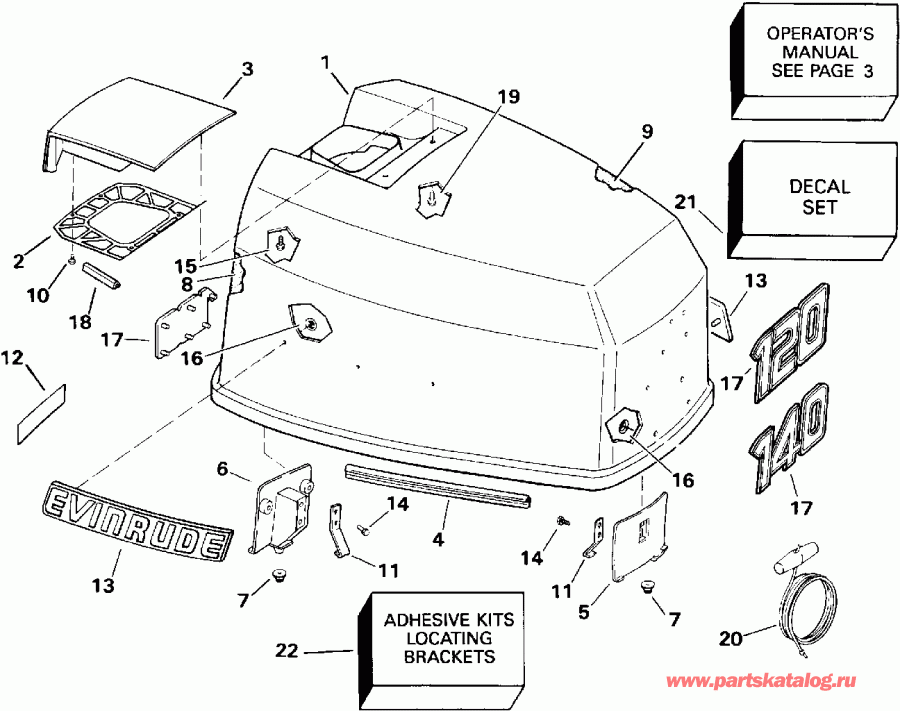 ��������� EVINRUDE E140CXATF 1993  - Evinrude 120-140 Models