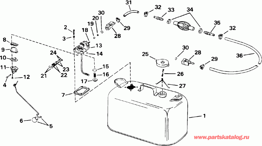 �������� ����� EVINRUDE E140CXATS 1993  - el Tank With Gauge