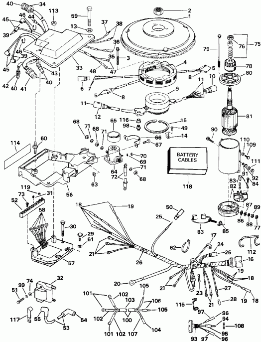   Evinrude E140CXETB 1993  - nition System &   - nition System & Starter Motor