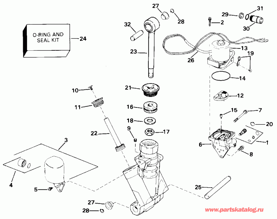 ��������� ����� EVINRUDE E140CXETB 1993  - wer Trim / tilt Hydraulic Assembly