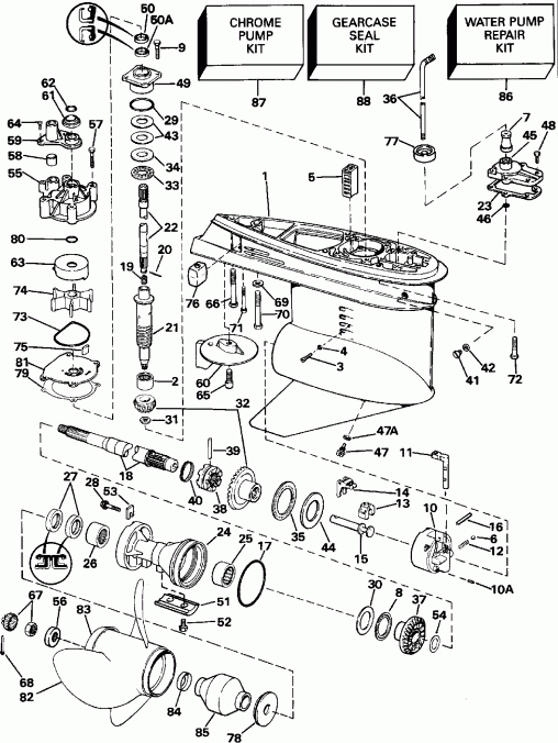 ��������� ��������� EVINRUDE E140TLATC 1993  - haust Housing