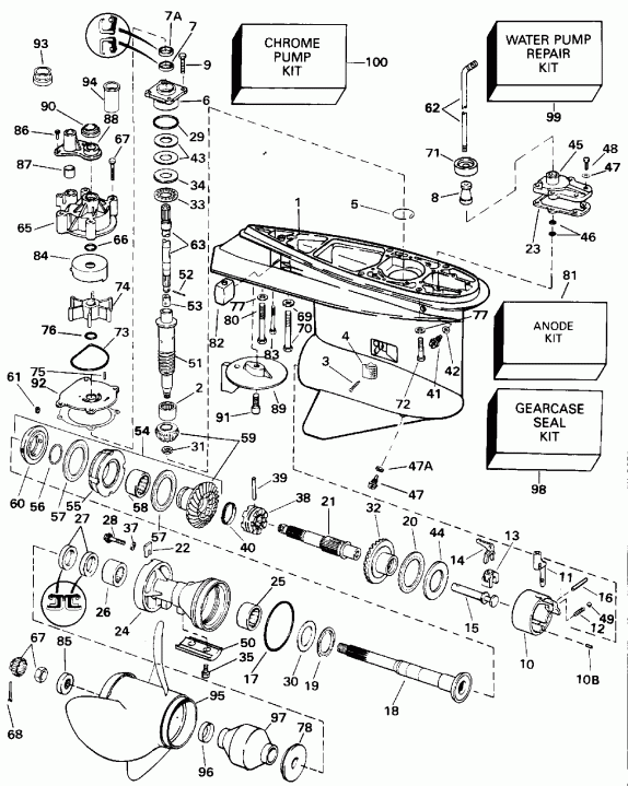 ����� EVINRUDE E140TLATC 1993  - 140cx Counter Rotation - 140cx �������� ��������