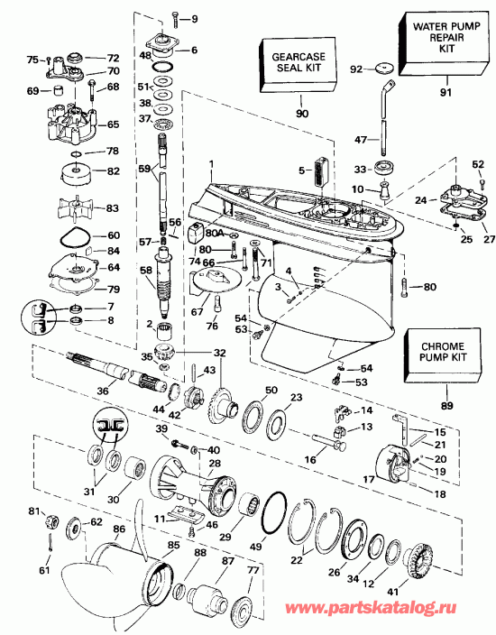 �������� ��������� ����� Evinrude E140TLETC 1993  - dsection / dsection